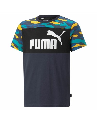 T-Shirt met Korte Mouwen voor kinderen Puma Essentials+ Camouflage Kinderen Zwart