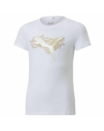 Puma Alpha Camiseta Niño Blanca - Algodón Transpirable - Deporte y Tiempo Libre
