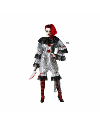 Costume Pagliaccio Grigio Adulto - Travestimento Clown Divertente
