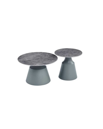 Konsol Home ESPRIT Grå Metall Keramik 70 x 70 x 43 cm 70 x 70 x 1 cm