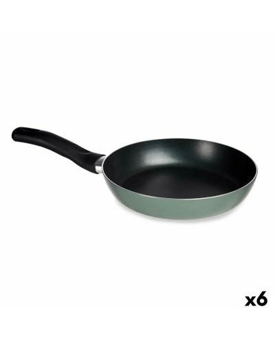 '20 cm Green Aluminum Frying Pan (Set of 6) - Induction Cooktop Suitable'
