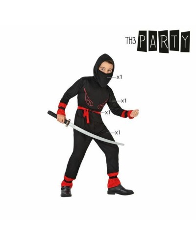 Costume Bambino Th3 Party Nero Rosso 4 Pz - Travestimento Supereroe
