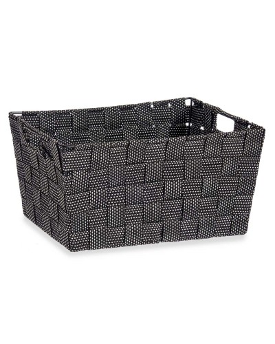 Space-Saving Black Fabric Basket 20 x 14 x 30 cm, Set of 18
