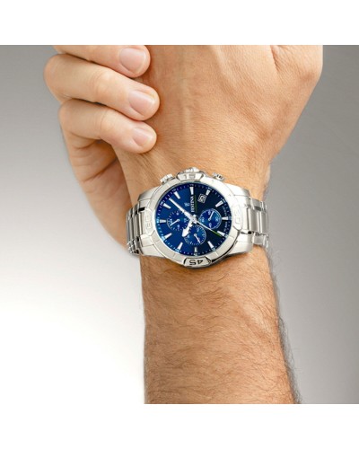 Festina Herrenuhr F20704/4 Edelstahl Blau Datum Chronograph
