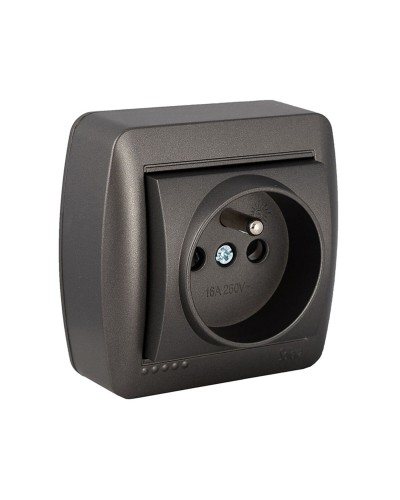 Prise de Courant Murale Solera 16A 250V Française 2P+T Graphite
