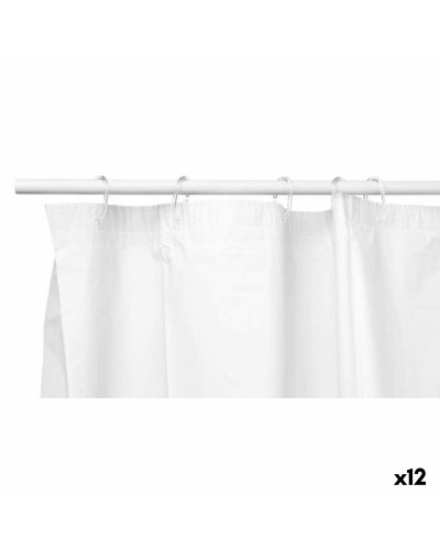 Duschdraperi Vit Polyetylen EVA 180 x 180 cm (12 antal)