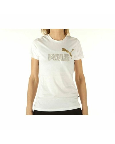 Dames-T-Shirt met Korte Mouwen Puma Graphic Tee Wit