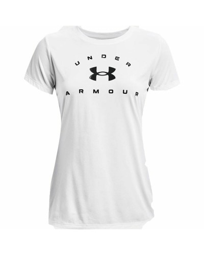 Under Armour T-shirt Tech Solid Femme - Blanche, Manches Courtes, Respirante

