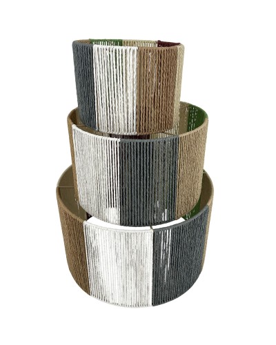 Lampenschirm Home ESPRIT Bunt Metall Faser natürlich Urban 52 x 52 x 31 cm (3 Stücke)