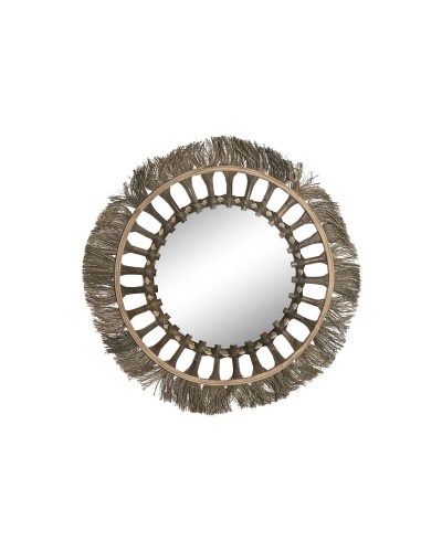 Specchio da Parete ESPRIT Naturale Tropicale, 60 x 2,5 x 60 cm, Ideale per Bagni e Ingressi