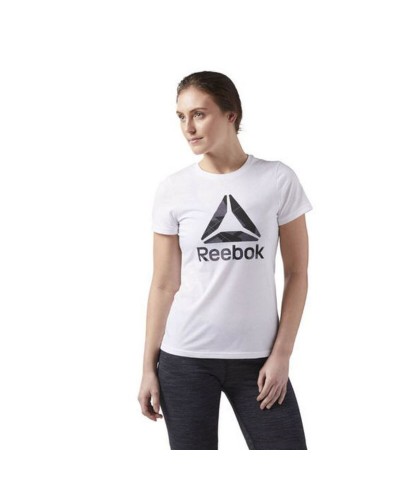 Reebok Wor CS Graphic Tee Donna - Maglia Maniche Corte Bianca Training
