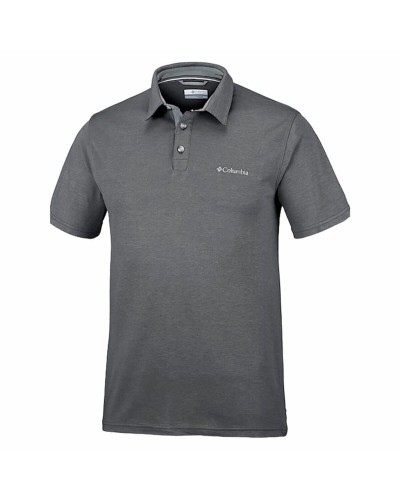 Polo Columbia Nelson Point Homme : Gris Foncé, Manches Courtes, Respirant
