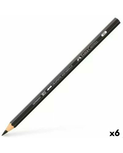 Faber-Castell Graphite Aquarelle 8B - Aquarellstift Schwarz Sechseckig (x6)
