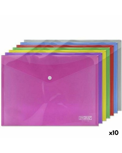 Ingraf Portadocumenti A4 Plastica Multicolore con Spilla (10 pz)

