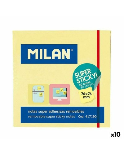 Milan Notas Adhesivas Amarillas 76x76 mm - Set 10 Bloques Adhesivos

