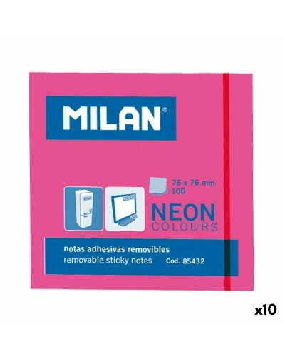 Milan Pink Sticky Notes 76x76 mm - Set of 10 Memo Pads
