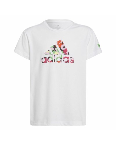 Adidas x Marimekko: Kid's White T-Shirt, Short Sleeves, Floral Print
