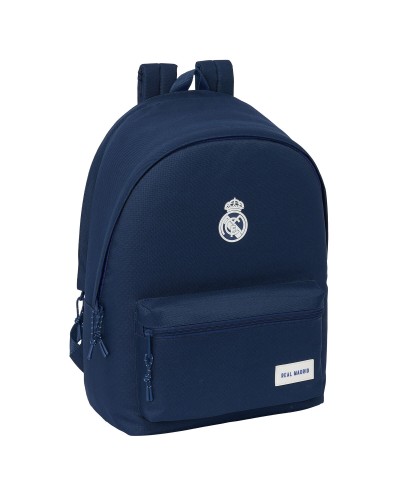 Zaino Real Madrid Blu Marino: Porta PC, Scuola/Tempo Libero - 31x44x18cm

