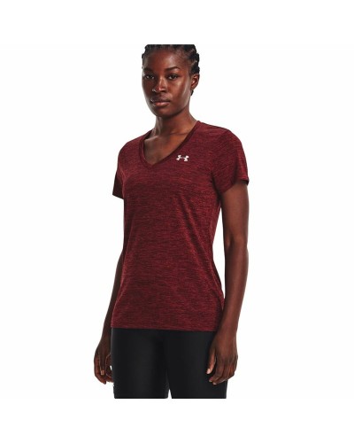 Under Armour Damen T-Shirt Dunkelrot - Kurzarm Atmungsaktiv Sport

