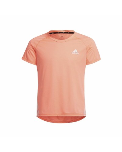 Adidas Camiseta Niño Aeroready Salmón - Manga Corta 3 Rayas
