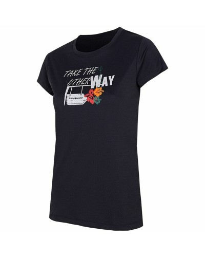 Trangoworld Myra Camiseta de Manga Corta para Mujer Negra - Transpirable Trekking

