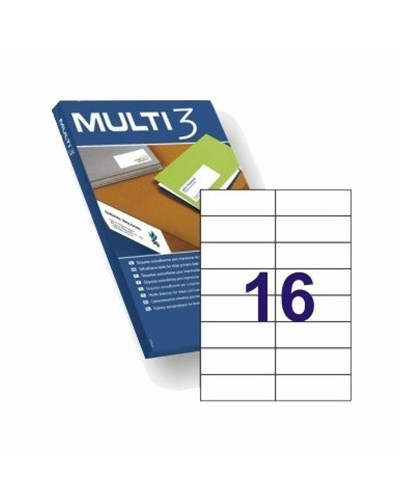 Etichette MULTI 3 Bianco Dritto 105x37mm - 100 Fogli per Stampante
