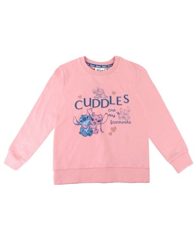 Sweat-shirt à capuche fille Stitch Rose