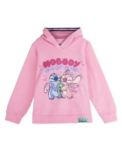 Tyttöjen hupullinen pusero Stitch Pinkki