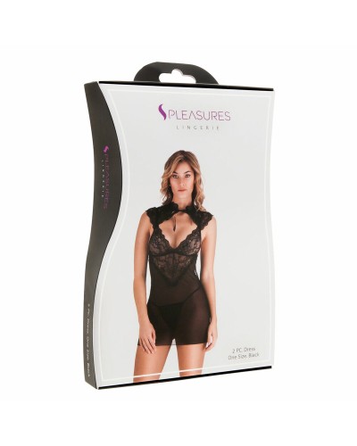 S Pleasures Vestido Negro Elegante - Talla Única - Perfecto para Salir
