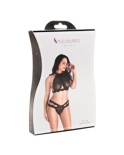 S Pleasures: Sexy Black Lingerie Set (One Size) - Women's Underwear
