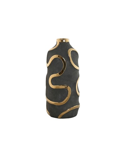 Maljakko Home ESPRIT Harmaa Kullattu Kivitavara Abstrakti Moderni 19 x 19 x 45 cm