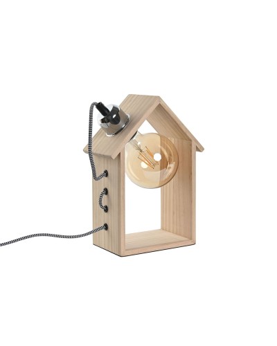 Bureaulamp Home ESPRIT Bruin Zilverkleurig Natuurlijk Hout Pijnboom 50 W 220 V 18 x 10 x 25 cm