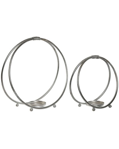 Candelabro ESPRIT Plateado de Metal - 2 Unidades (38x16x39 cm)
