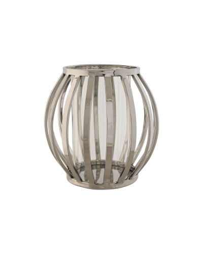 Bougeoir Esprit en Cristal et Acier | Élégant | Décoration d'Intérieur | 19 cm
