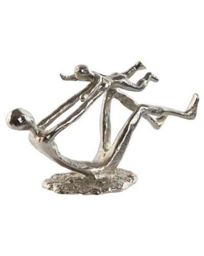 Prydnadsfigur Home ESPRIT Silvrig 25 x 8 x 14 cm (2 antal)