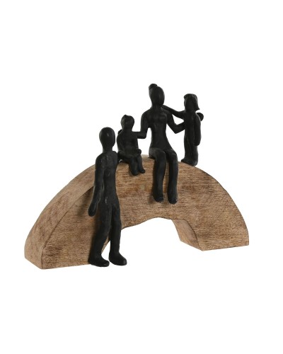 Prydnadsfigur Home ESPRIT Brun Svart Familj 26,5 x 9 x 20 cm