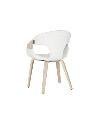 ESPRIT Sedia da Pranzo Bianca in Poliestere e Legno, 55,5 x 67,5 x 80,5 cm