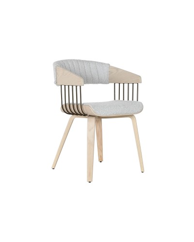 ESPRIT Esszimmerstuhl Grau aus Polyester und Holz (51 x 55 x 76,5 cm)
