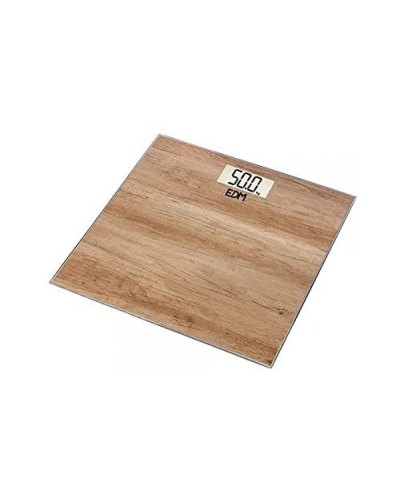 Báscula de Baño Digital EDM Cristal Madera 180 kg | Mediciones Precisas | Superficie Amplia
