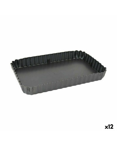 Springvorm Pan Quttin Zwart Koolstofstaal 22,5 x 15,5 x 3 cm (12 Stuks)