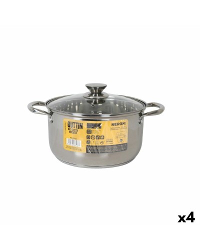 Pentola Quttin New Neron 8L Acciaio Inox con Coperchio in Vetro