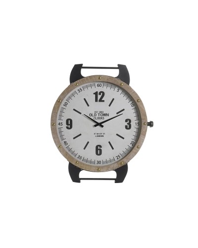 DKD Home Decor Wanduhr: Natürlicher Stil aus weißem MDF und Eisen (52 x 5 x 60 cm)
