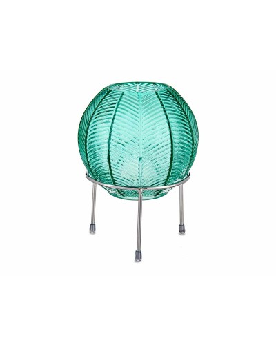 Silver-Plated Vase Sphere in Metal and Glass - H 19.5 cm, W 14.5 cm, D 14.5 cm
