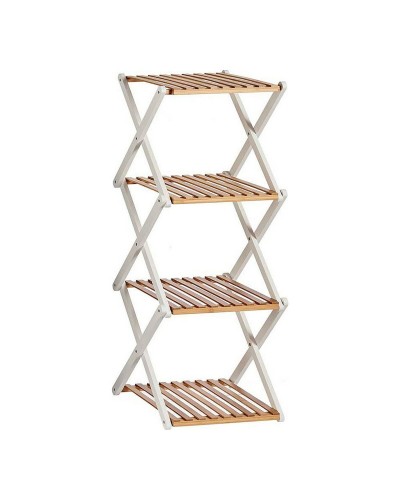 Scaffale pieghevole in legno bianco e marrone (32x96x39cm) per organizzazione e spazio