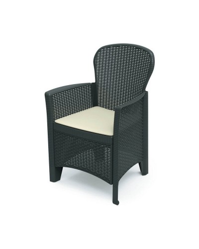 Fauteuil de Jardin Progarden Folia Anthracite en Polypropylène, 60x58x89 cm
