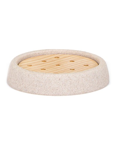 Porte-savon Andrea House en Grès Cendre, Ø 10,5 x 2 cm, pour Salle de Bain Moderne.
