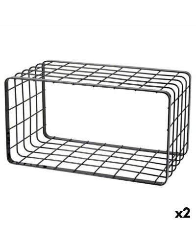 Teline Inde Ritilä Musta 34 x 19 x 18 cm (2 osaa)