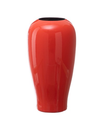 Ovale Vase aus orangefarbener Keramik | 21,5 x 21,5 x 41 cm | Moderne Einrichtung
