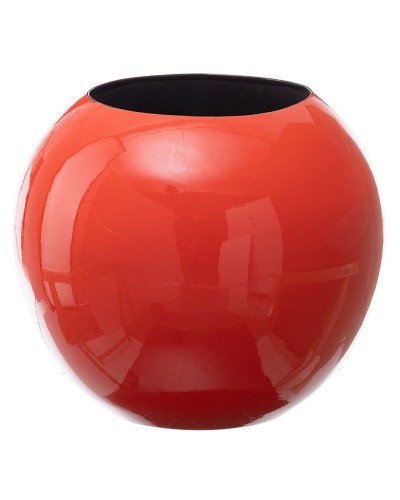 Jarrón de Cerámica Naranja de 27 x 27 x 23 cm - Elegante Decoración para Interiores
