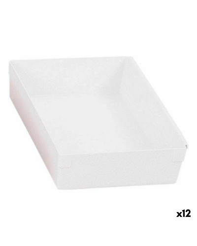 Multipurpose Stackable Box 22.5x15.5x5.3 cm in White (Set of 12)
